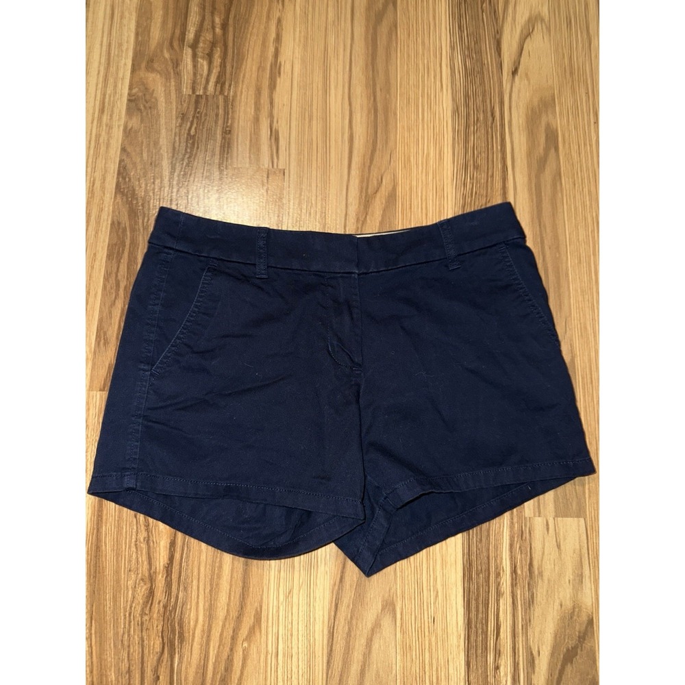J. By J CREW Women's Shorts Sz 4 Navy Blue Cotton Chino‎